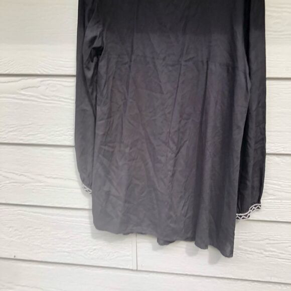 Charlie Paige boho embroidered tunic black top S/M - Picture 7 of 13